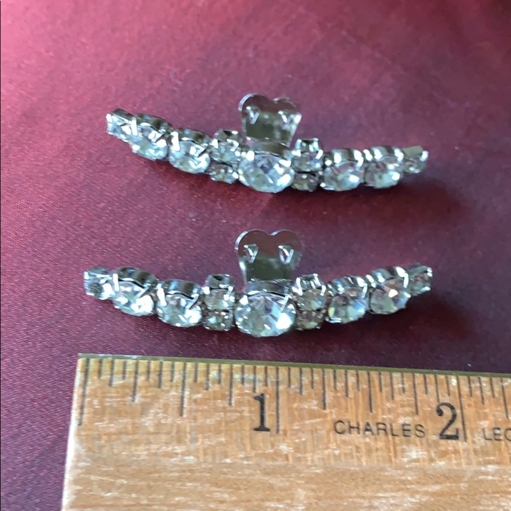 Vintage 2” curved rhinestone shoe clips. ❣️ - Picture 6 of 7